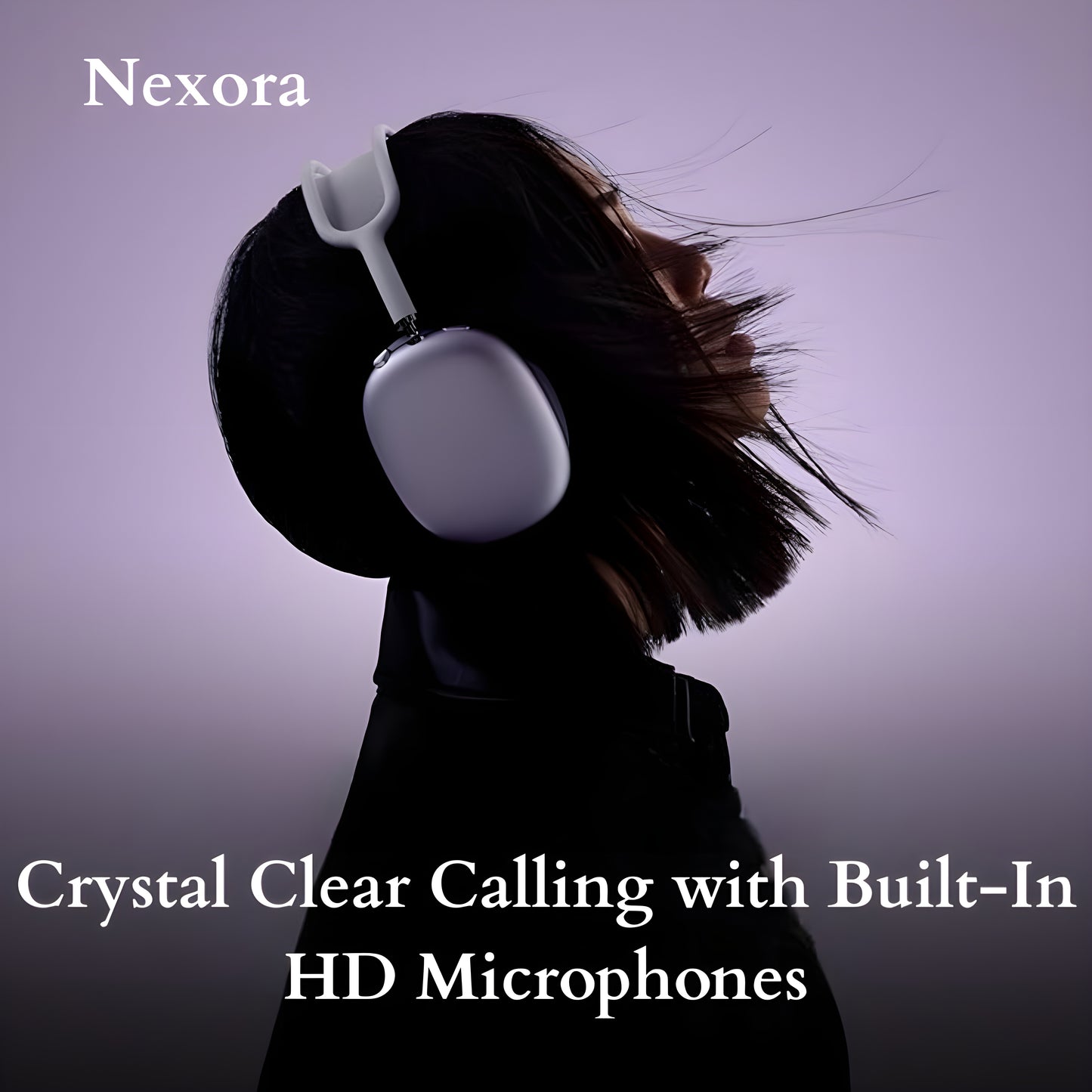 Nexora Max Wireless Headphones with Premium Over-Ear Design & Luxury Matte Finish (Starlight)