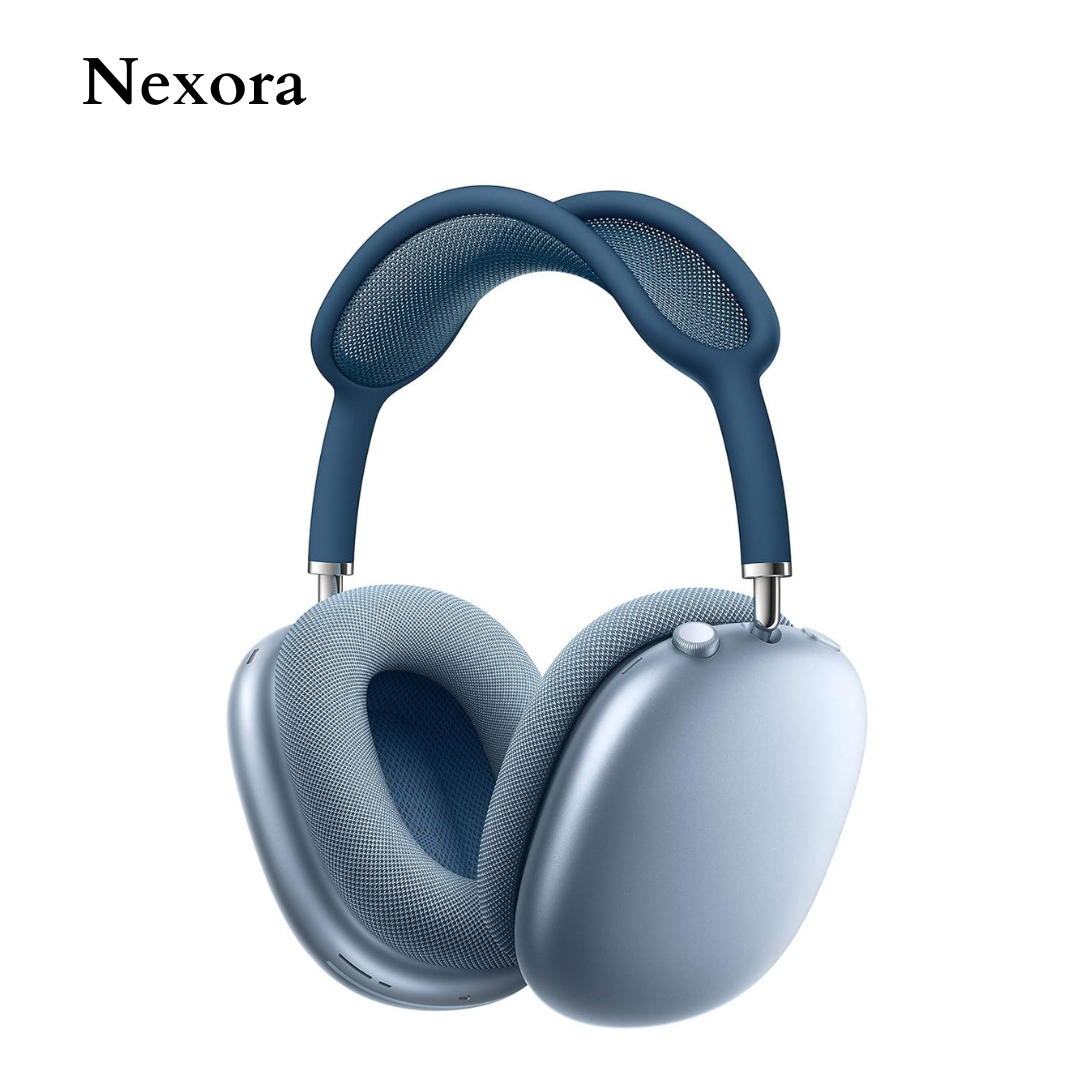 Nexora Max Wireless Headphones with Premium Over-Ear Design & Luxury Matte Finish (Blue)