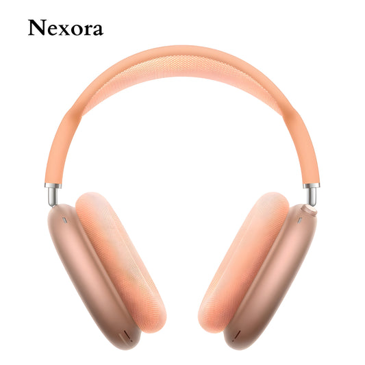 Nexora Max Wireless Headphones with Premium Over-Ear Design & Luxury Matte Finish (Orange)