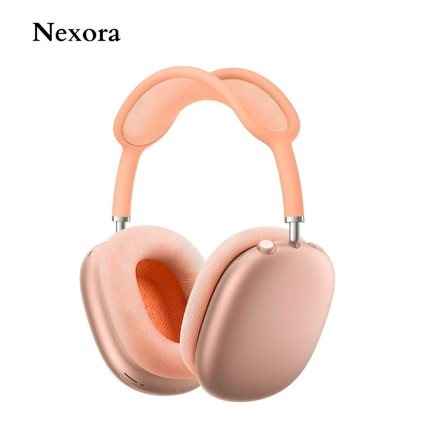 Nexora Max Wireless Headphones with Premium Over-Ear Design & Luxury Matte Finish (Orange)