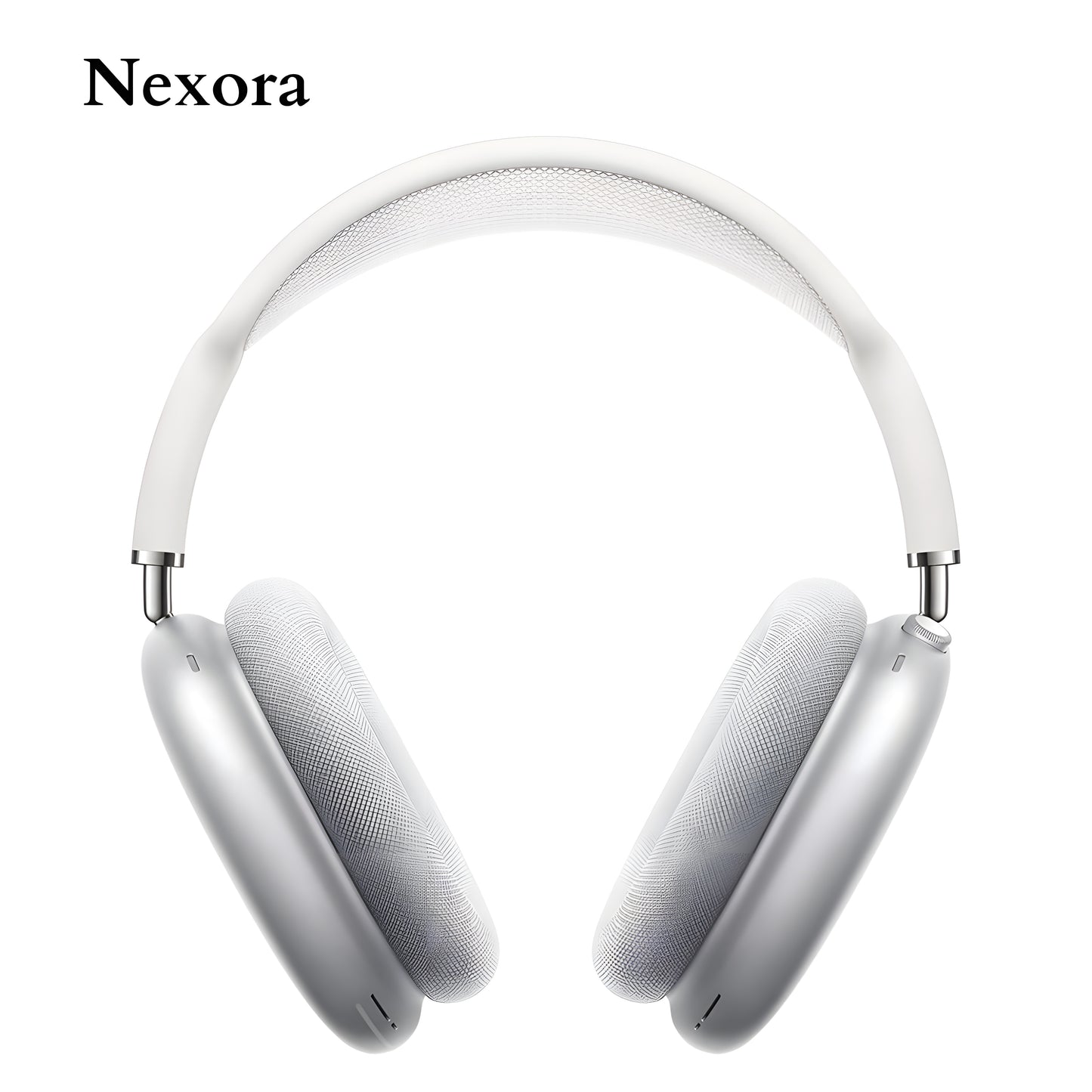 Nexora Max Wireless Headphones with Premium Over-Ear Design & Luxury Matte Finish (Silver)