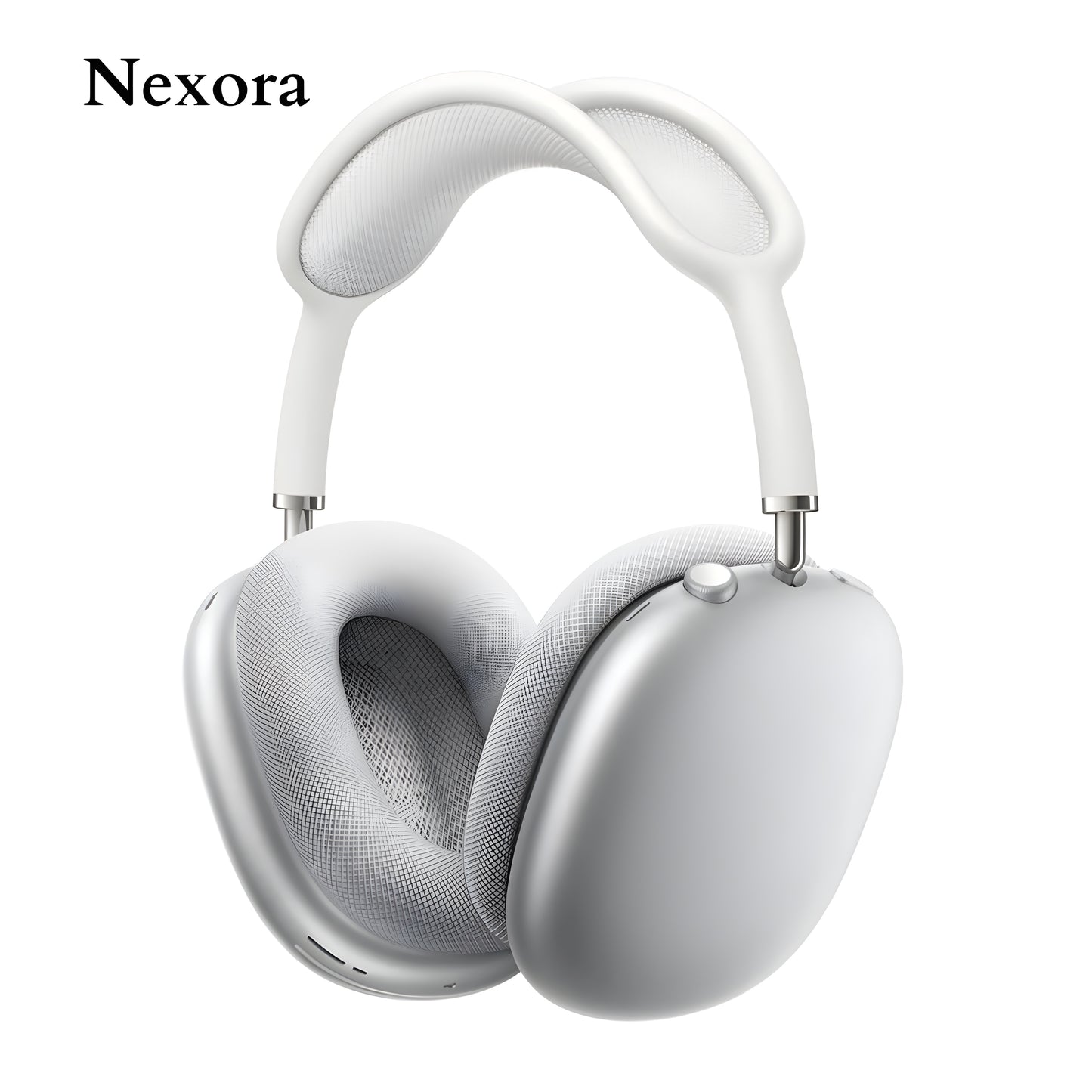 Nexora Max Wireless Headphones with Premium Over-Ear Design & Luxury Matte Finish (Silver)